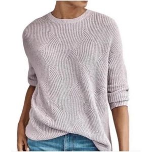 J. Jill Abstract-Waterfall Textured Pullover Sweater Boxy Minimalist Purple M